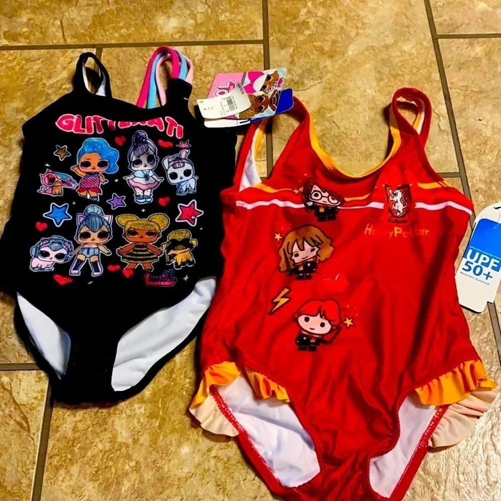 4T & XS Girl’s Lol Surprise/Harry Potter Swimming Suits Summer Resortwear